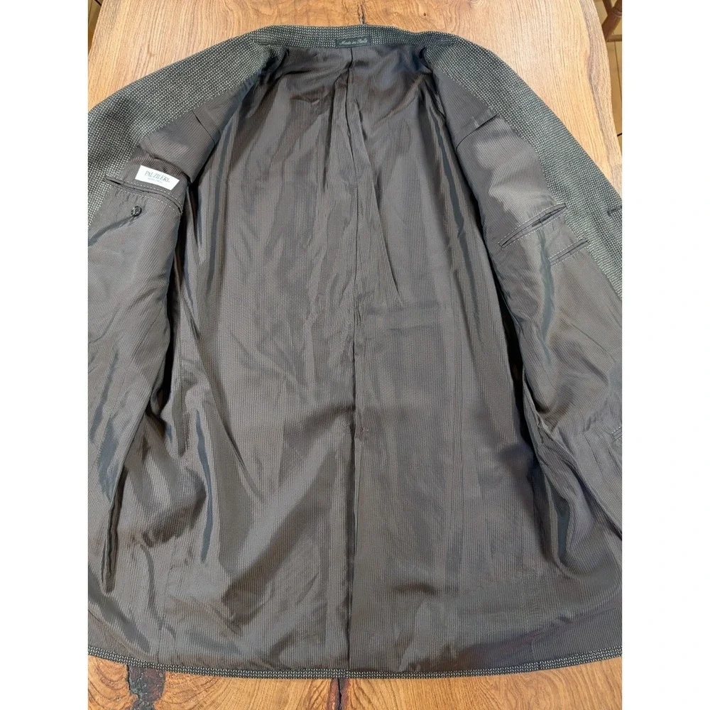Pal Zileri 56L EU (46L US) Sport‎ Coat Brown Herringbone Virgin Wool Made Italy
